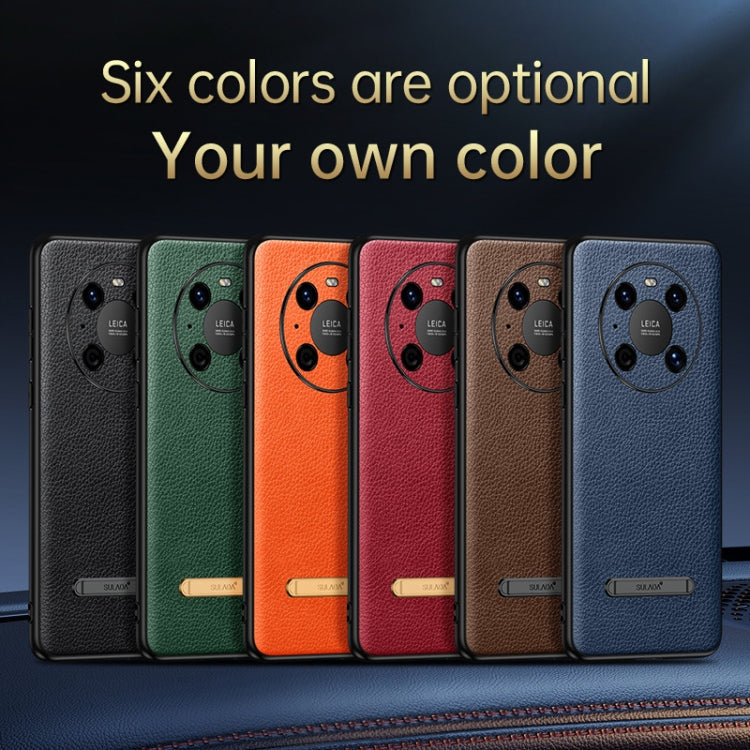 For Huawei Mate 40 SULADA Invisible Bracket Leather Back Cover Phone Case(Red)