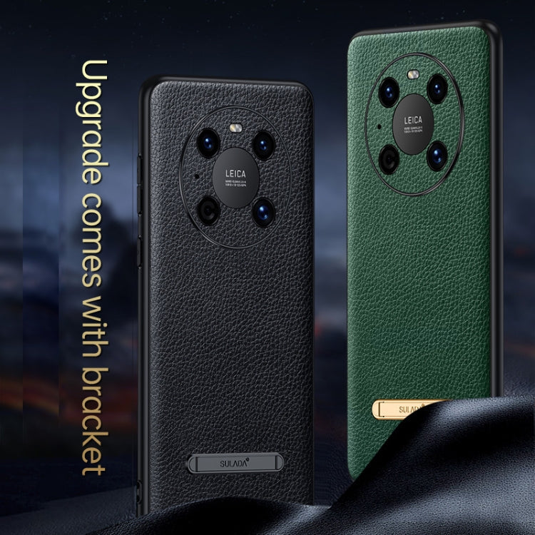 For Huawei Mate 40 SULADA Invisible Bracket Leather Back Cover Phone Case(Red)