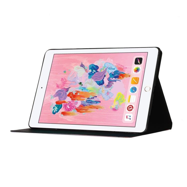 Coloured Drawing Pattern Horizontal Flip Leather Case with Holder & Card Slot & Sleep / Wake-up Function, For iPad Air / Air 2, For iPad 9.7 (2018) & (2017)