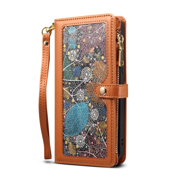 ESEBLE Star Series Lanyard Zipper Wallet RFID Leather Case, For iPhone XR, For iPhone 8 Plus / 7 Plus, For iPhone 6s / 6, For iPhone 6s Plus / 6 Plus