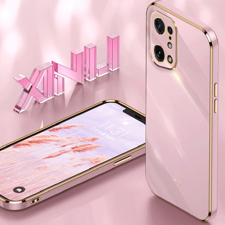 XINLI Straight Edge 6D Electroplate TPU Phone Case, For OPPO Find X5, For OPPO Find X5 Pro, For OPPO A17
