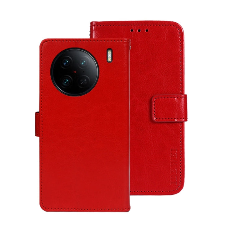 idewei Crazy Horse Texture Leather Phone Case, For vivo X90, For vivo X90 Pro, For vivo X90 Pro+
