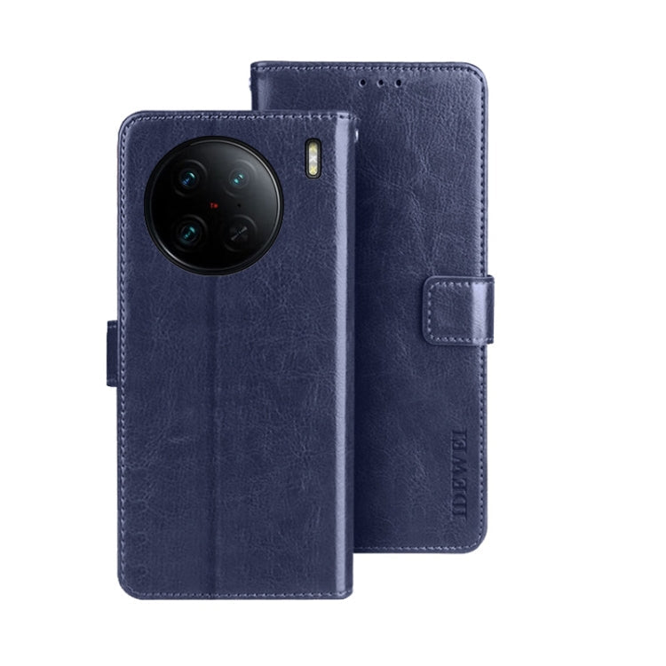 idewei Crazy Horse Texture Leather Phone Case, For vivo X90, For vivo X90 Pro, For vivo X90 Pro+
