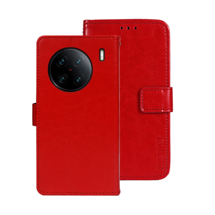 idewei Crazy Horse Texture Leather Phone Case, For vivo X90, For vivo X90 Pro, For vivo X90 Pro+