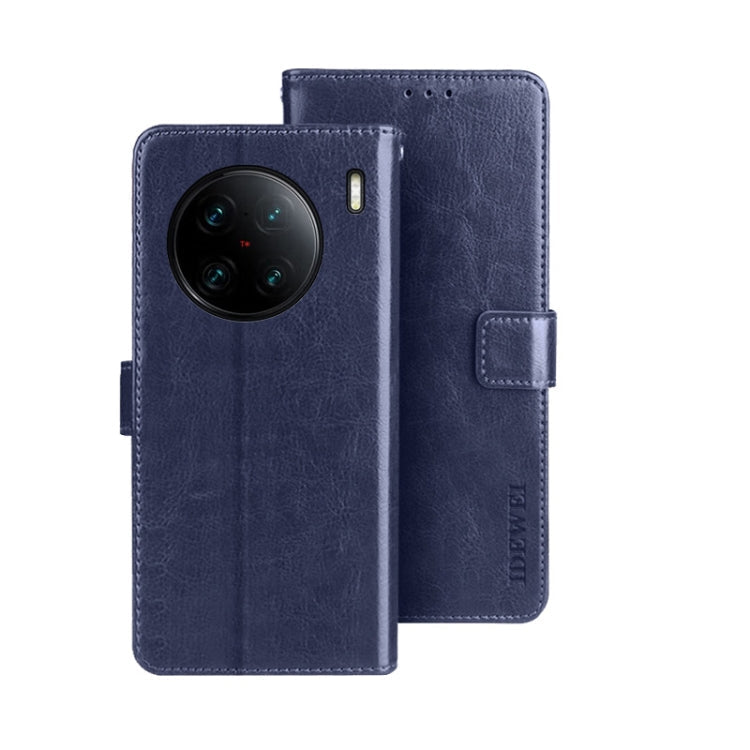 idewei Crazy Horse Texture Leather Phone Case, For vivo X90, For vivo X90 Pro, For vivo X90 Pro+