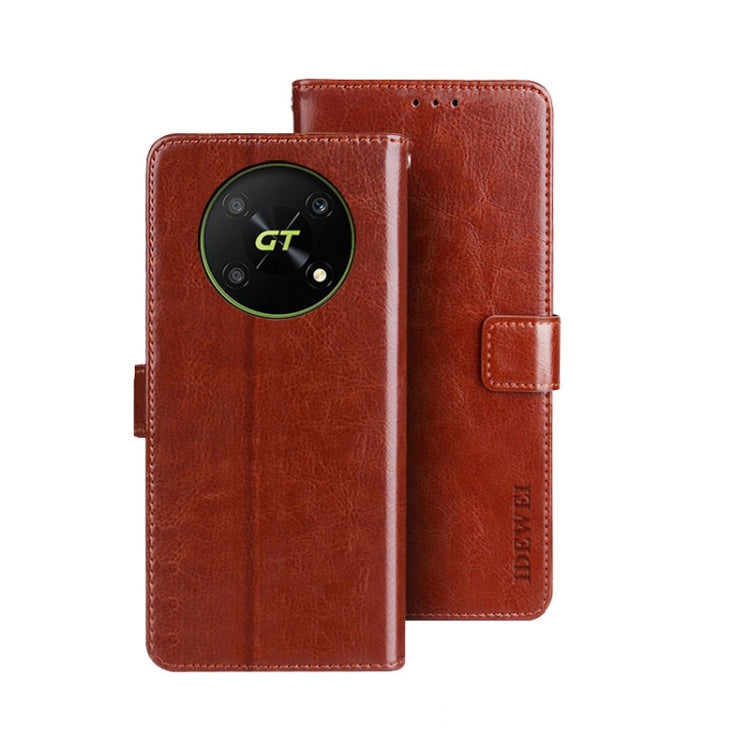 idewei Crazy Horse Texture Leather Phone Case, For ZTE Axon 30S, For ZTE Blade A72 4G, For Honor X40 GT