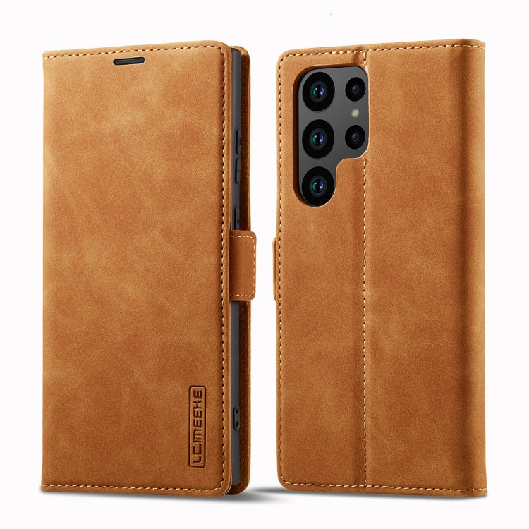 LC.IMEEKE Strong Magnetism Microfiber Leather Phone Case, For Samsung Galaxy S23 Ultra 5G