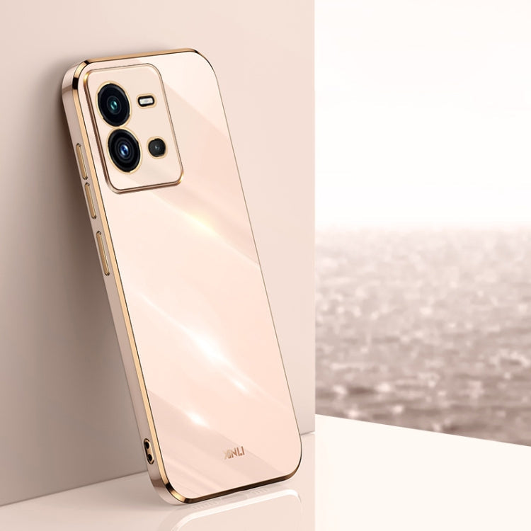 XINLI Straight Edge 6D Electroplate TPU Phone Case, For vivo S15 Pro, For vivo T2x, For vivo V25
