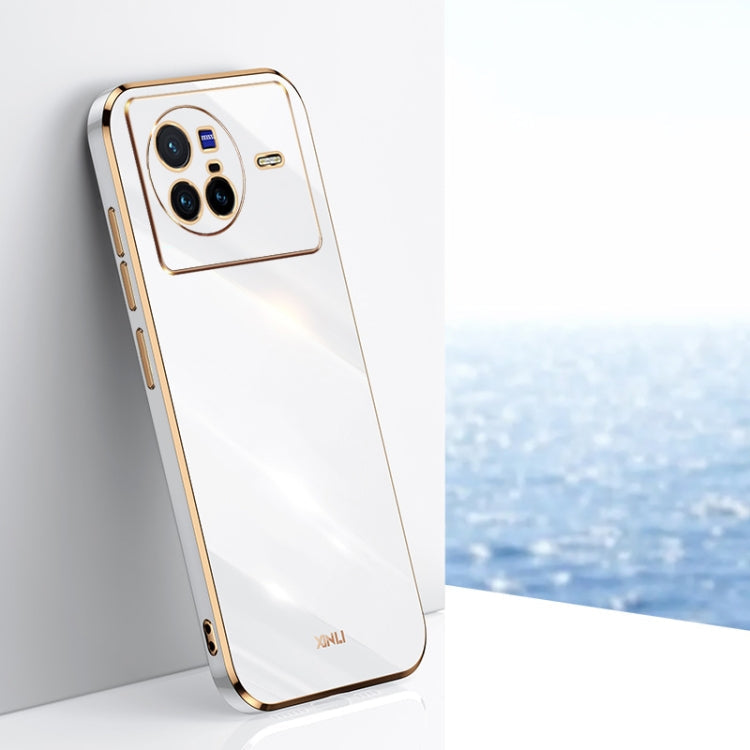 XINLI Straight Edge 6D Electroplate TPU Phone Case, For vivo X80, For vivo X80 Pro, For vivo X90 5G