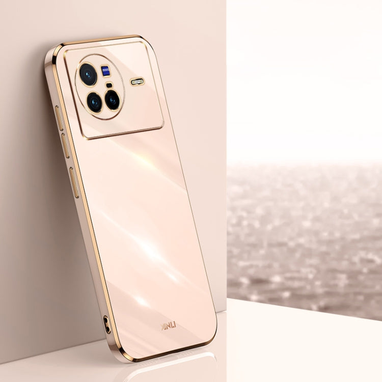 XINLI Straight Edge 6D Electroplate TPU Phone Case, For vivo X80, For vivo X80 Pro, For vivo X90 5G