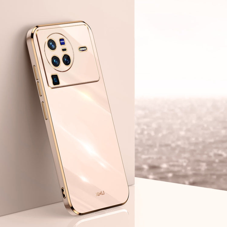 XINLI Straight Edge 6D Electroplate TPU Phone Case, For vivo X80, For vivo X80 Pro, For vivo X90 5G