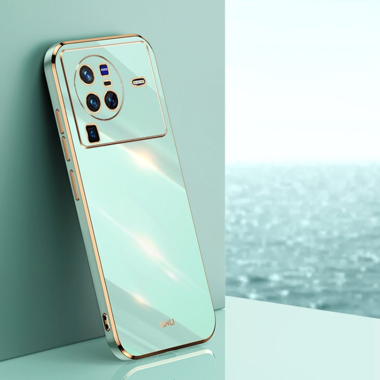 XINLI Straight Edge 6D Electroplate TPU Phone Case, For vivo X80, For vivo X80 Pro, For vivo X90 5G