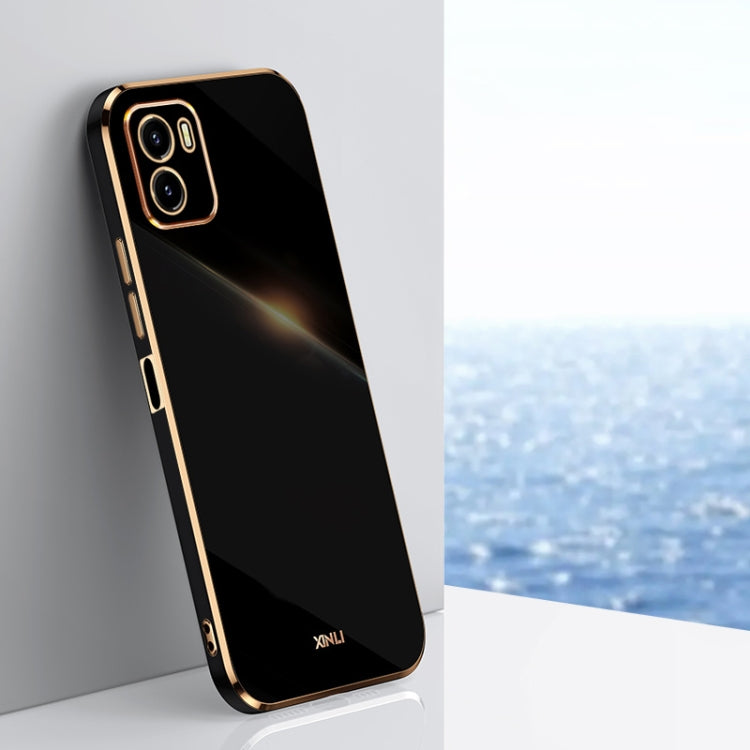 XINLI Straight Edge 6D Electroplate TPU Phone Case, For vivo Y10, For vivo Y16 4G, For vivo Y22s