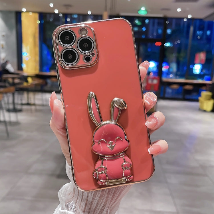 Plating Rabbit Holder Phone Case, For iPhone 11 Pro Max, For iPhone X / XS, For iPhone XR