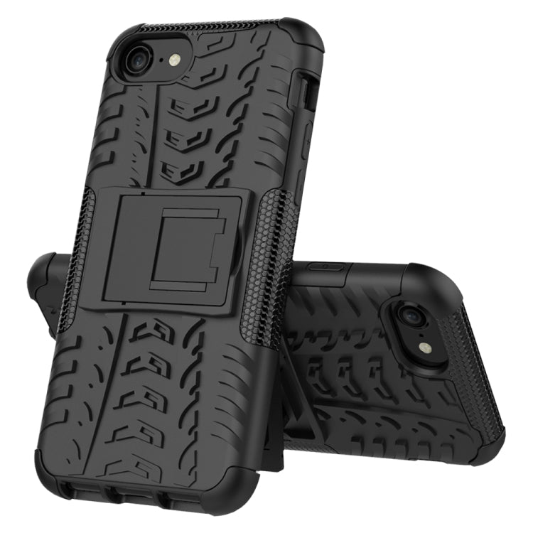 Tire Texture Shockproof TPU+PC Protective Case with Holder, For iPhone SE 2022 / SE 2020, For Galaxy M30s