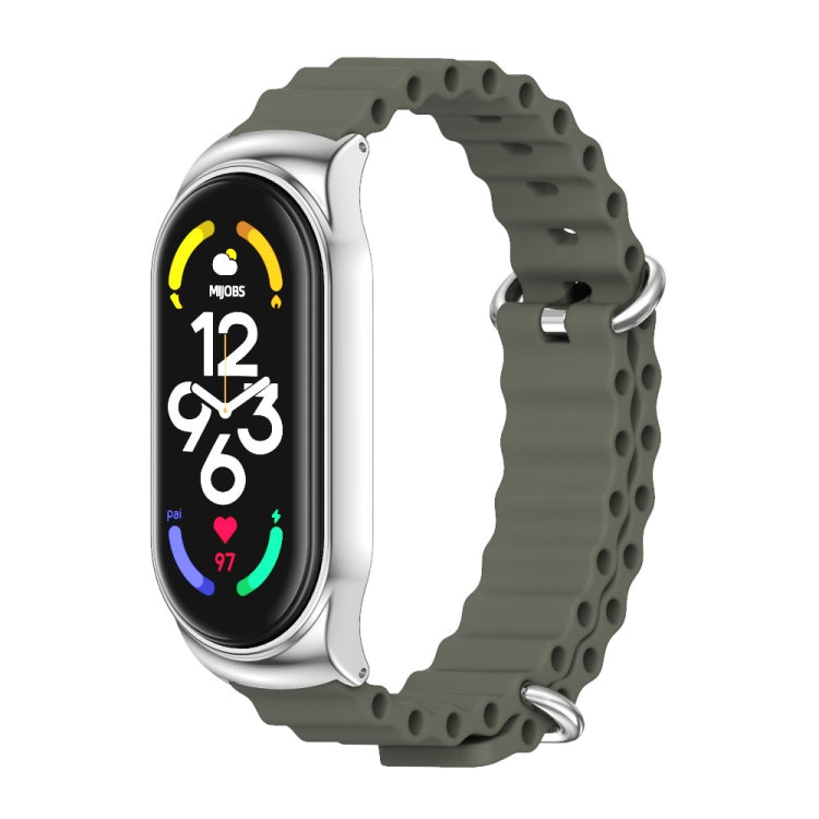 MIJOBS CS Marine Silicone Breathable Watch Band, For Xiaomi Mi Band 6 / 5 / 4 / 3, For Xiaomi Mi Band 7 / 7 NFC