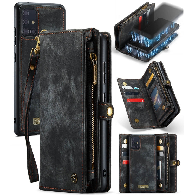 CaseMe Detachable Multifunctional Horizontal Flip Leather Case, with Card Slot & Holder & Zipper Wallet & Photo Frame, For Samsung Galaxy A51, For Galaxy A71
