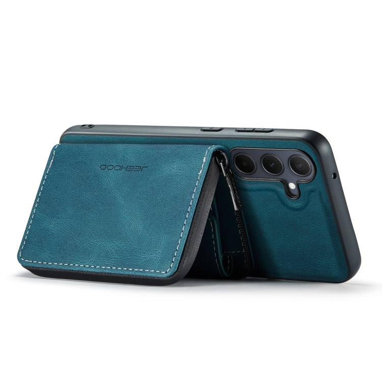 For Samsung Galaxy A35 5G JEEHOOD Magnetic Zipper Horizontal Flip Leather Phone Case(Blue)