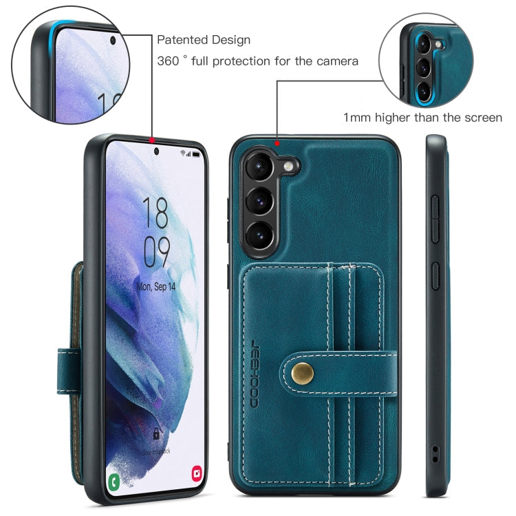 For Samsung Galaxy S24 5G JEEHOOD RFID Blocking Anti-Theft Magnetic Phone Case(Blue)