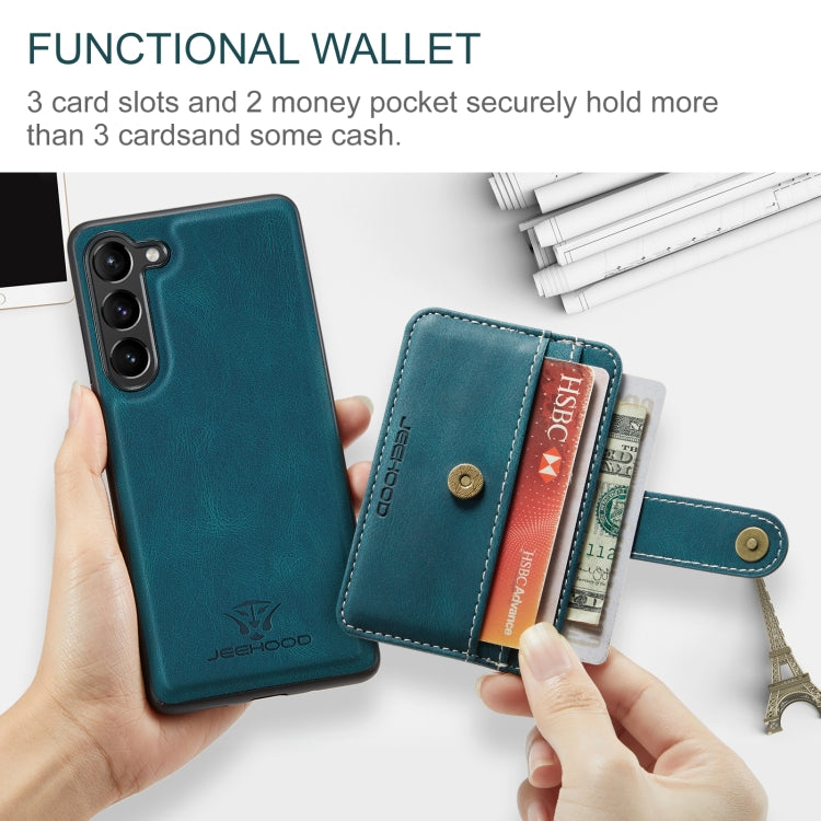 For Samsung Galaxy S24 5G JEEHOOD RFID Blocking Anti-Theft Magnetic Phone Case(Blue)