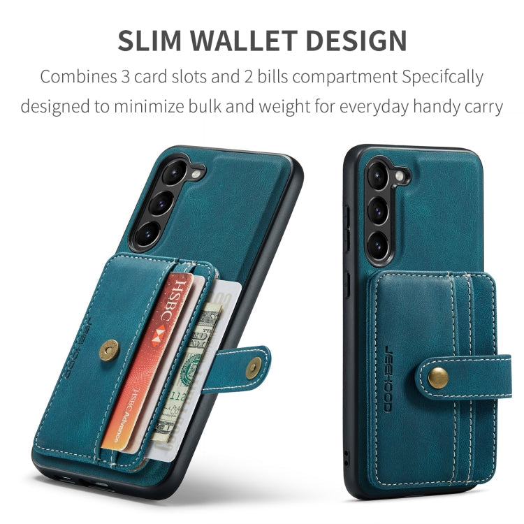 For Samsung Galaxy S24 5G JEEHOOD RFID Blocking Anti-Theft Magnetic Phone Case(Blue)