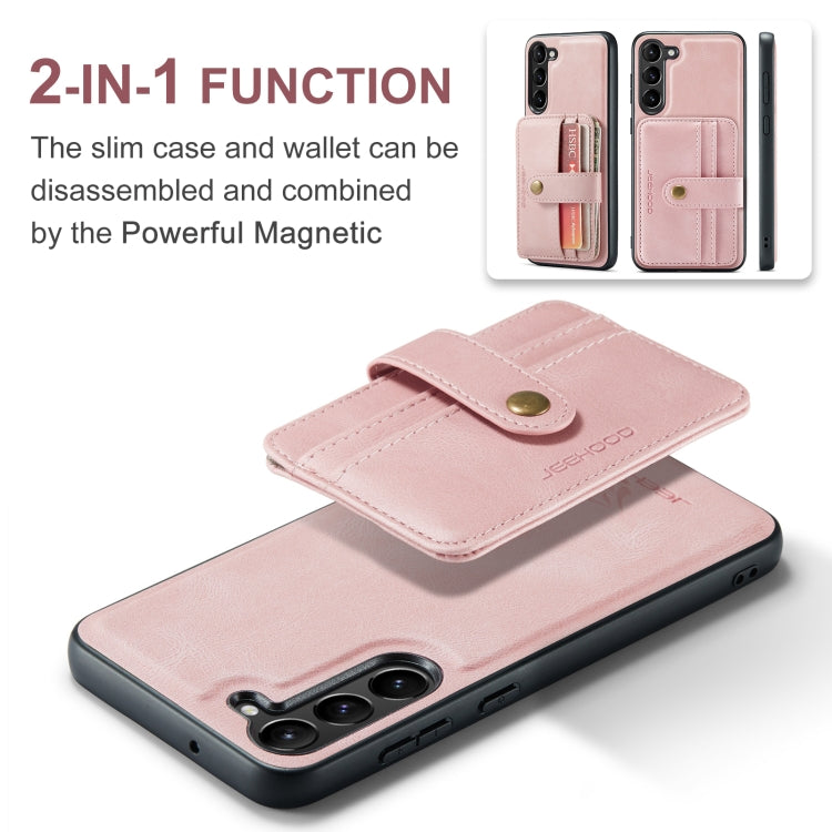 For Samsung Galaxy S24 5G JEEHOOD RFID Blocking Anti-Theft Magnetic Phone Case(Pink)
