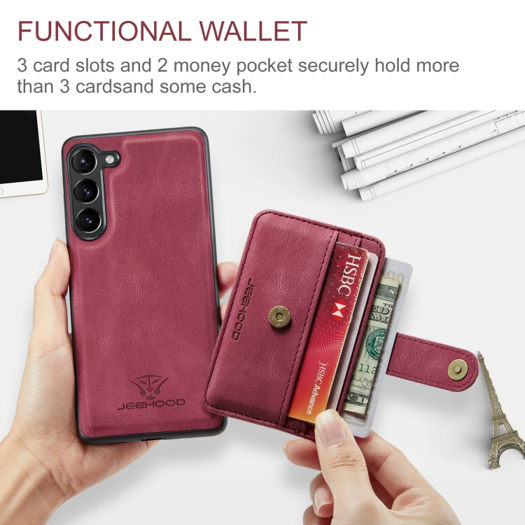For Samsung Galaxy S24+ 5G JEEHOOD RFID Blocking Anti-Theft Magnetic Phone Case(Red)