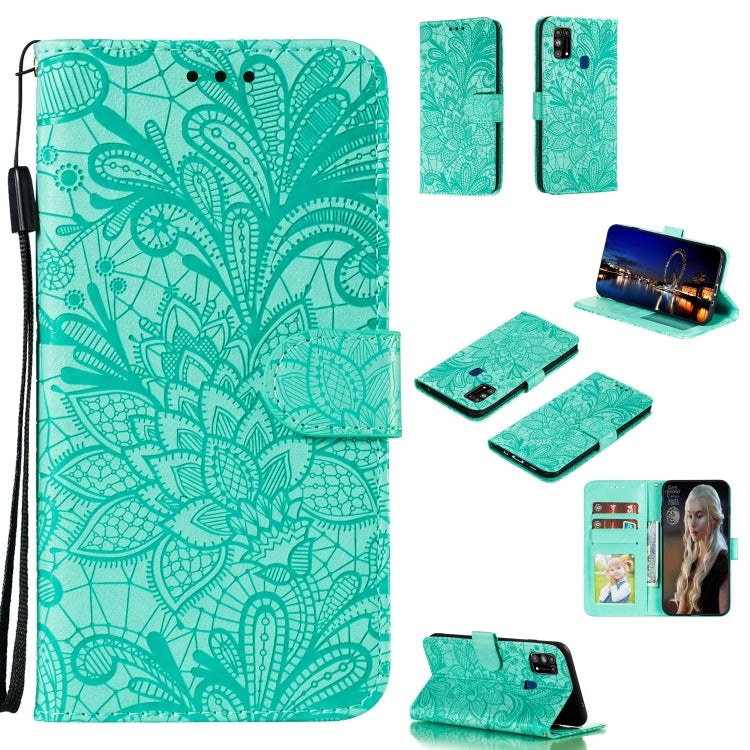 Lace Flower Embossing Pattern Horizontal Flip Leather Case , with Holder & Card Slots & Wallet & Photo Frame & Lanyard, For Galaxy A11, For Galaxy A41, For Galaxy A70e, For Galaxy M31