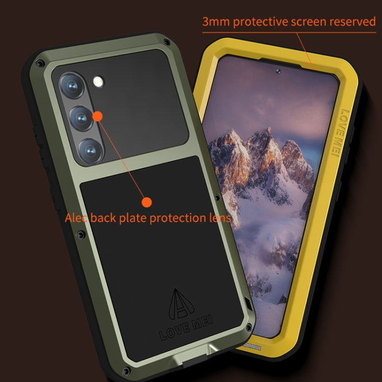For Samsung Galaxy S23 5G LOVE MEI Metal Shockproof Life Waterproof Dustproof Phone Case(Silver)