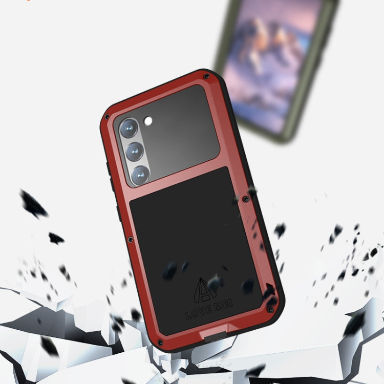 For Samsung Galaxy S23 5G LOVE MEI Metal Shockproof Life Waterproof Dustproof Phone Case(Black)