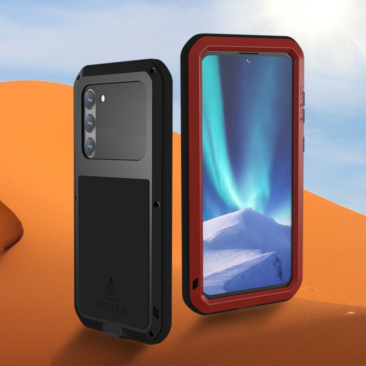 For Samsung Galaxy S23+ 5G LOVE MEI Metal Shockproof Life Waterproof Dustproof Phone Case(Black)