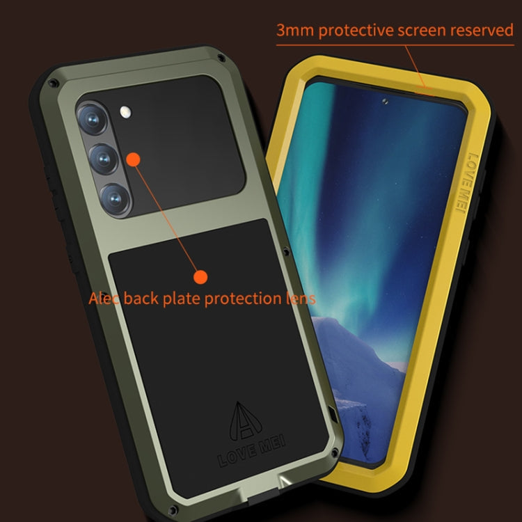 For Samsung Galaxy S23+ 5G LOVE MEI Metal Shockproof Life Waterproof Dustproof Phone Case(White)