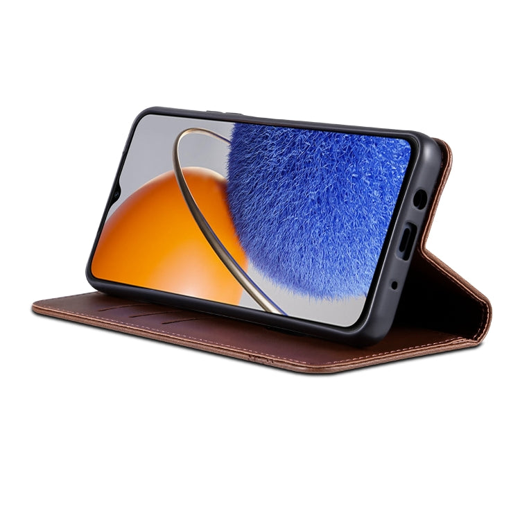 For Huawei nova Y61 AZNS Magnetic Calf Texture Flip Leather Phone Case(Dark Brown)