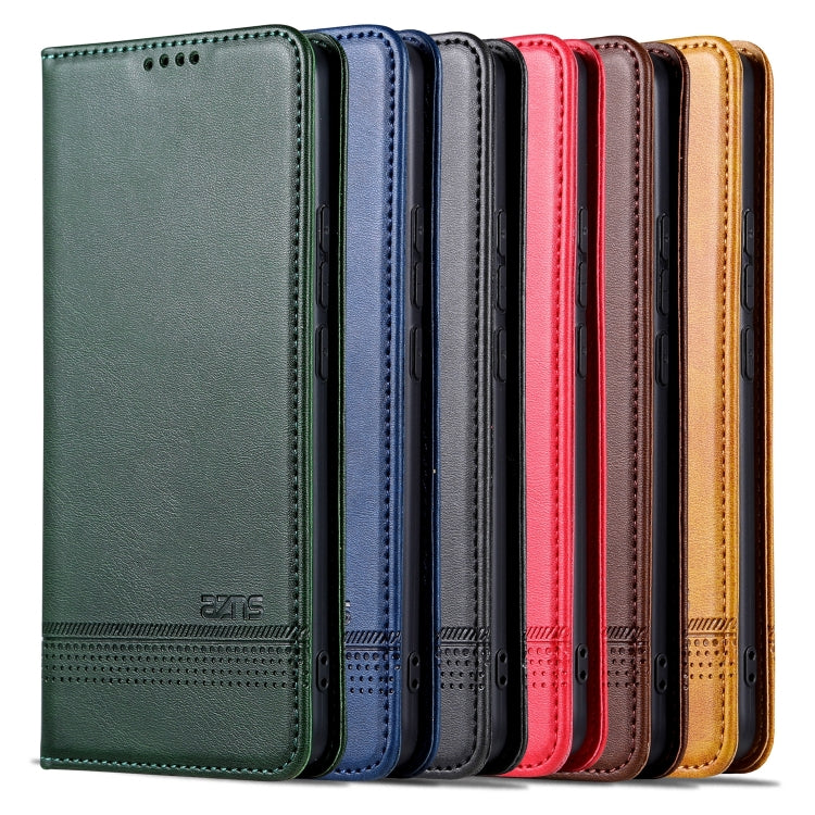 For Huawei nova Y61 AZNS Magnetic Calf Texture Flip Leather Phone Case(Dark Brown)