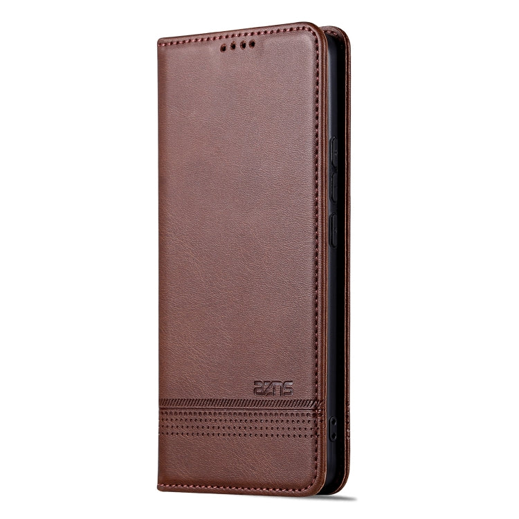 For Xiaomi Redmi K60 / K60 Pro AZNS Magnetic Calf Texture Flip Leather Phone Case(Dark Brown)