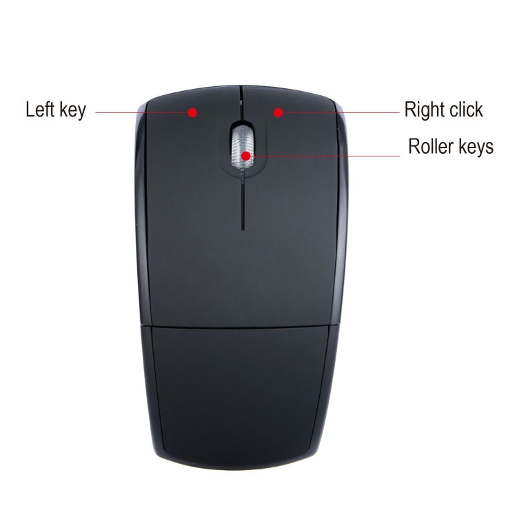 HXSJ ZD-01 1600DPI 2.4GHz Wireless Foldable Mouse(Black)