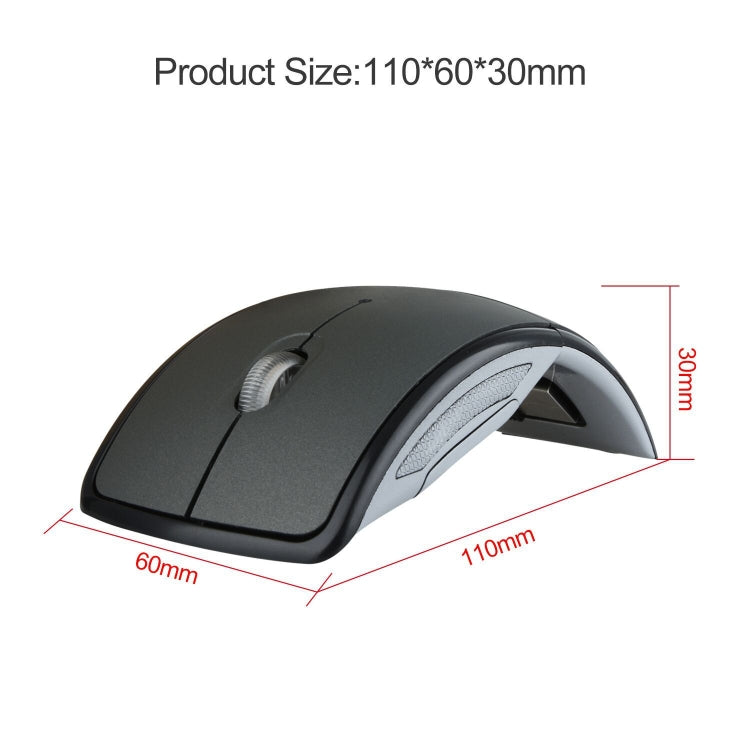 HXSJ ZD-01 1600DPI 2.4GHz Wireless Foldable Mouse(Black)