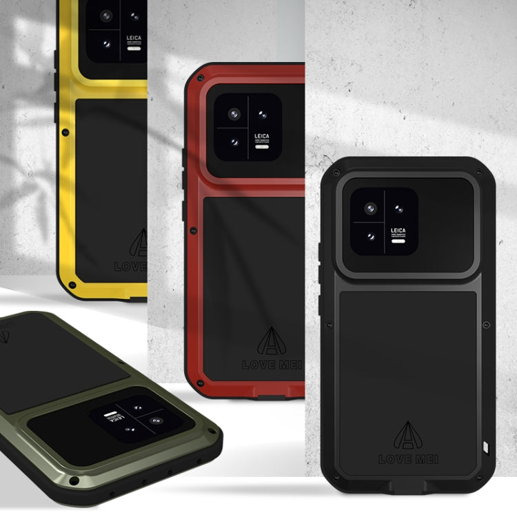 For Xiaomi 13 LOVE MEI Metal Shockproof Life Waterproof Dustproof Phone Case(Red)