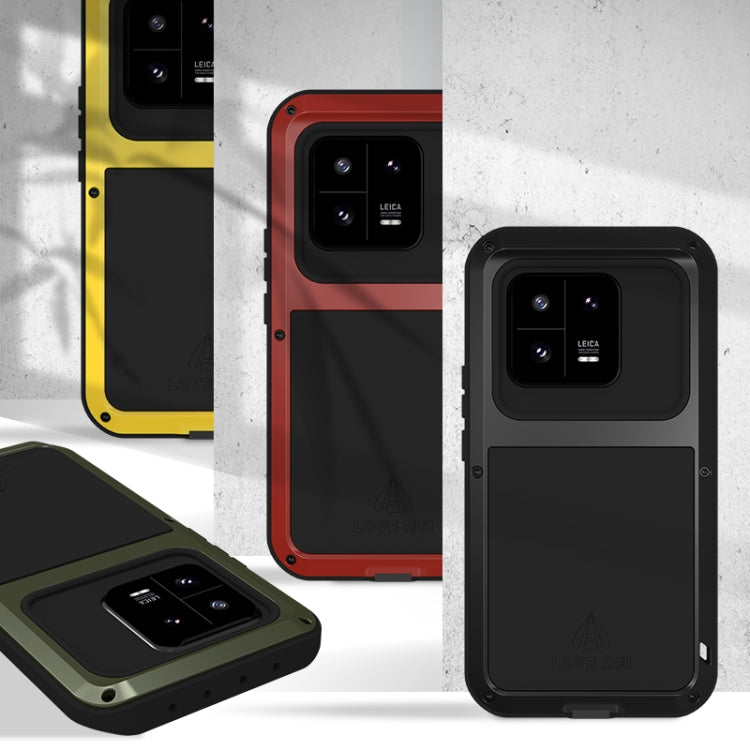 For Xiaomi 13 Pro LOVE MEI Metal Shockproof Life Waterproof Dustproof Phone Case(Black)
