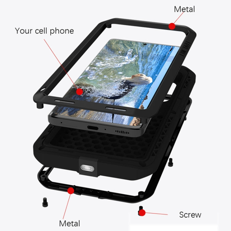 For Xiaomi 13 Pro LOVE MEI Metal Shockproof Life Waterproof Dustproof Phone Case(Black)