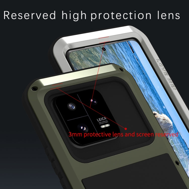 For Xiaomi 13 Pro LOVE MEI Metal Shockproof Life Waterproof Dustproof Phone Case(Yellow)