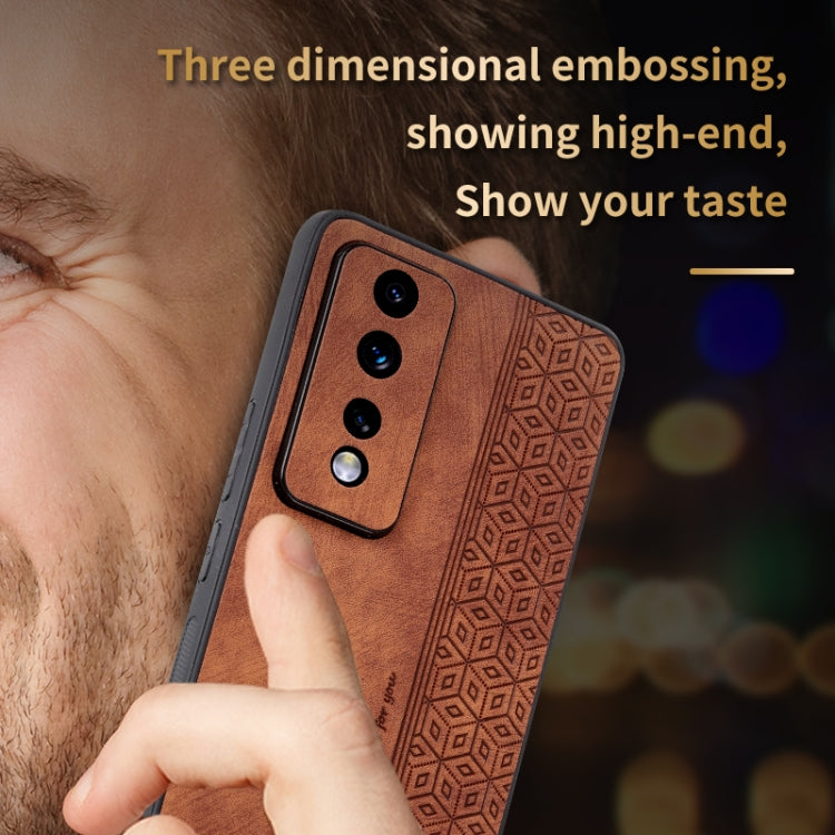 For Honor 80 GT 5G AZNS 3D Embossed Skin Feel Phone Case(Sapphire Blue)