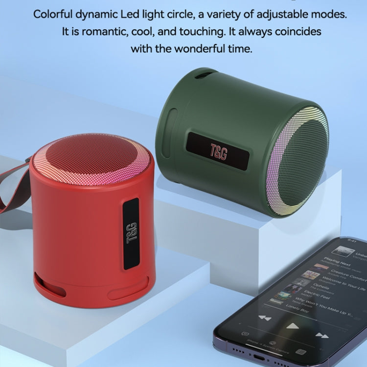 T&G TG373 Outdoor Portable LED Light RGB Multicolor Wireless Bluetooth Speaker Subwoofer(Green)