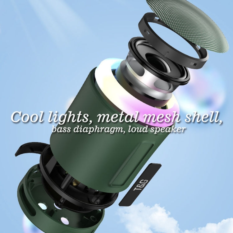 T&G TG373 Outdoor Portable LED Light RGB Multicolor Wireless Bluetooth Speaker Subwoofer(Green)