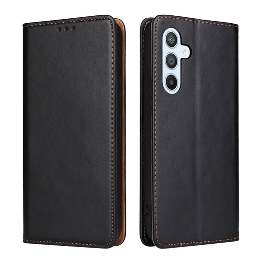 For Samsung Galaxy A54 5G Fierre Shann PU Genuine Leather Texture Leather Phone Case(Black)