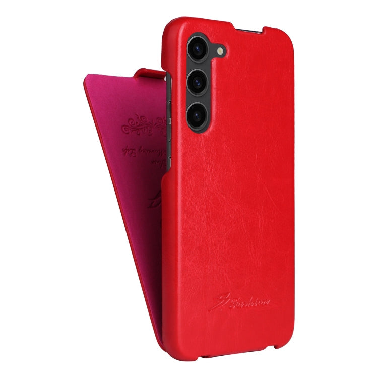 For Samsung Galaxy S23+ 5G Fierre Shann 64 Texture Vertical Flip PU Leather Phone Case(Red)