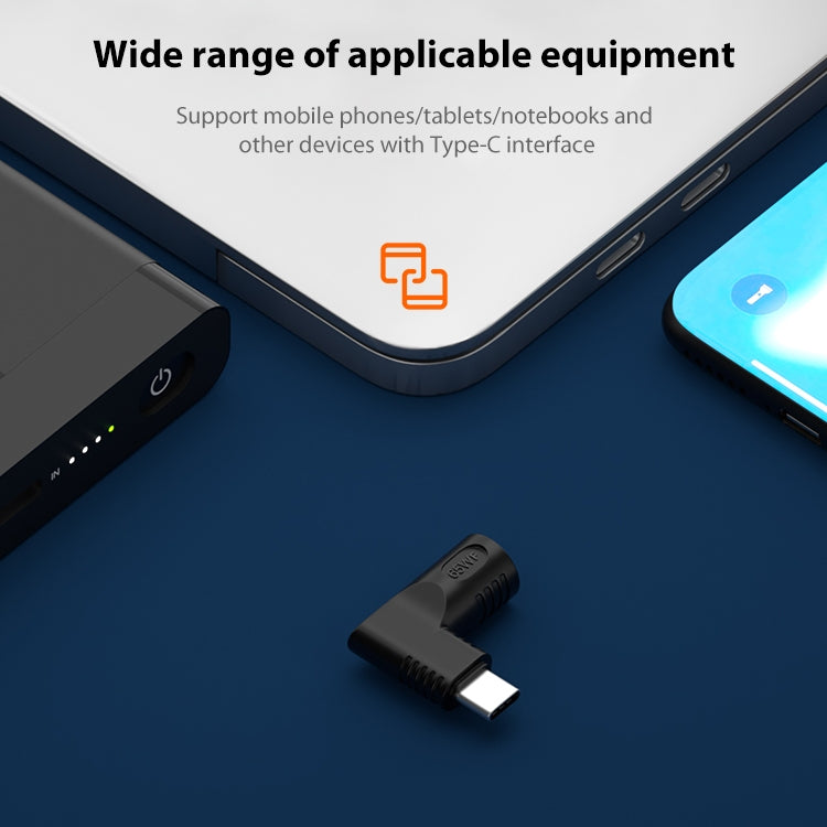 For Lenovo Square Port 65W DC Input to USB-C / Type-C PD Power Adapter