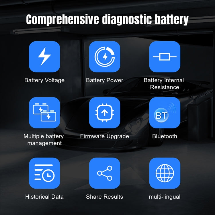 KONNWEI BK200 6V/12V/24V Car Bluetooth Battery Tester(Black)