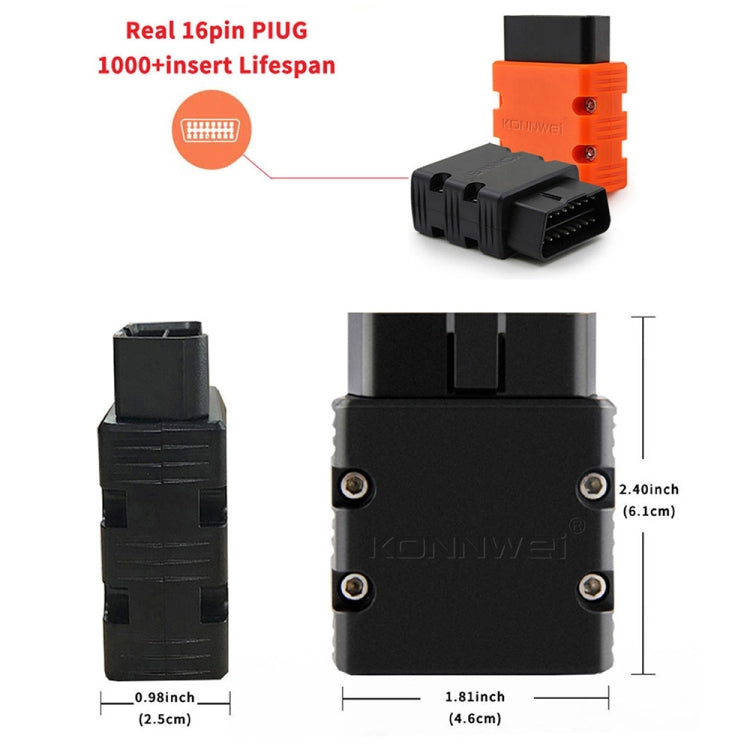 KONNWEI KW902 Bluetooth 5.0 OBD2 Car Fault Diagnostic Scan Tools Support IOS / Android(Orange)
