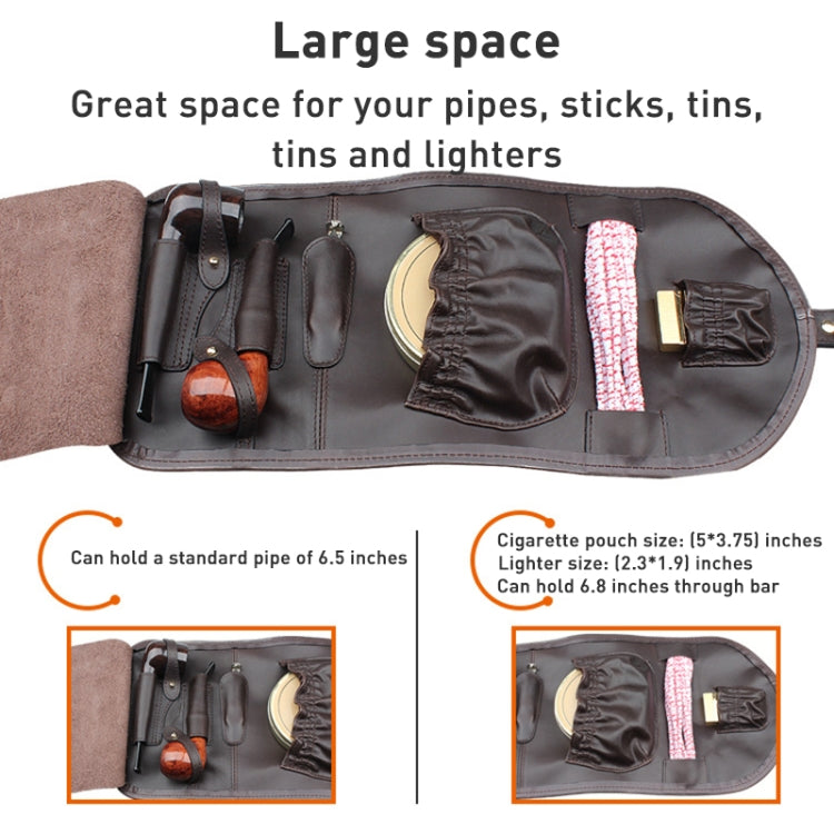 FIREDOG CL08 Leather Pipe Tobacco Storage Bag(Brown)